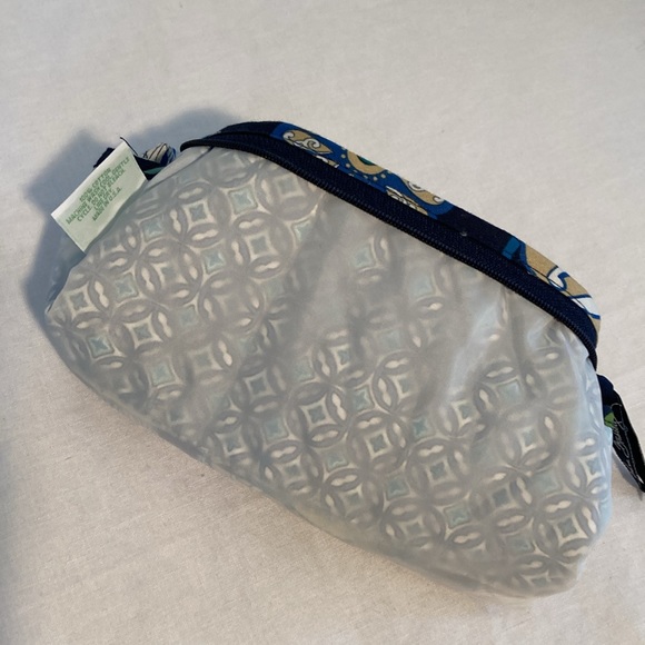 Vera Bradley mod floral blue trapeze cosmetic bag - Picture 10 of 15